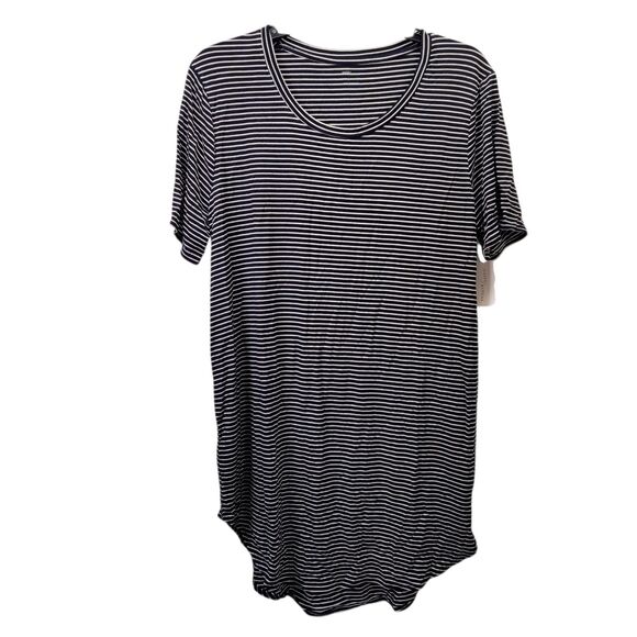 Daily Rituals Women's Striped Short Sleeve Hi-Low Tunic Top Size X-Large - Picture 1 of 10